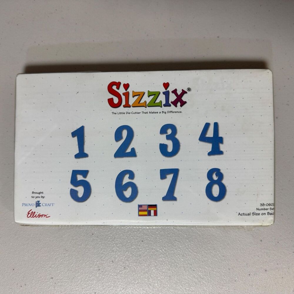 NWT Sizzix Little Die Cut Set 8 Number Cutter Teacher School Art Scrapbook Craft